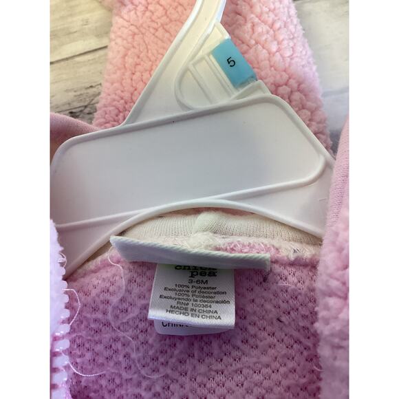 Chickpea Infant Pink Rabbit Sherpa Footie Onesie 3–6 Months - Picture 3 of 3